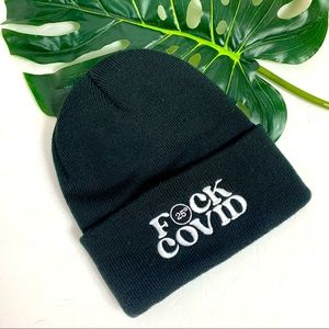 Unisex 25 Degrees Black F*ck Covid Beanie